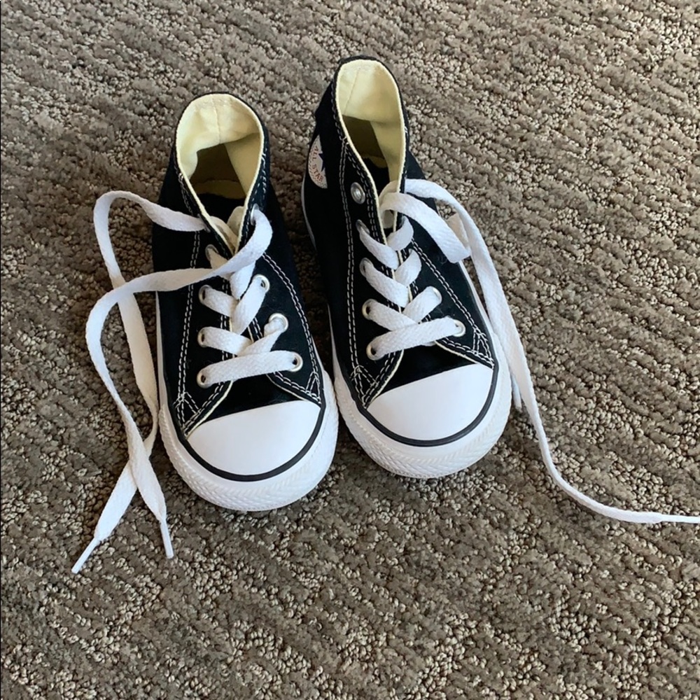 Black Toddler Converse Chuck Taylor High Tops | 7